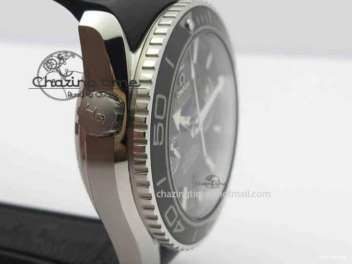 0319 Unisex Planet Ocean Master Chrono 45mm SS OM 1:1 Best Edition Black Dial On Black Rubber Strap A 8171